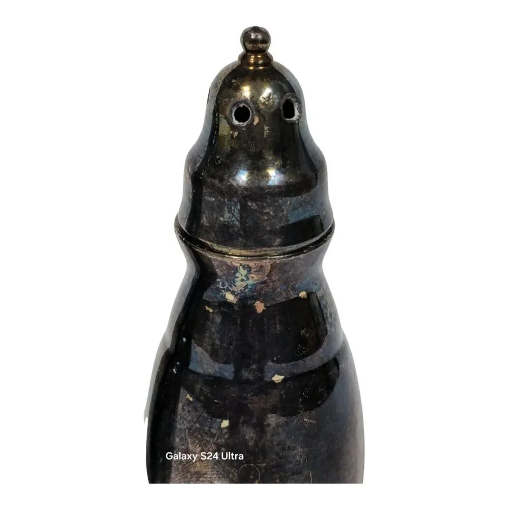 Vintage Oneida Salt & Pepper Shakers Ornate Retro Silver Plated Kitchen decor - Picture 6 of 16